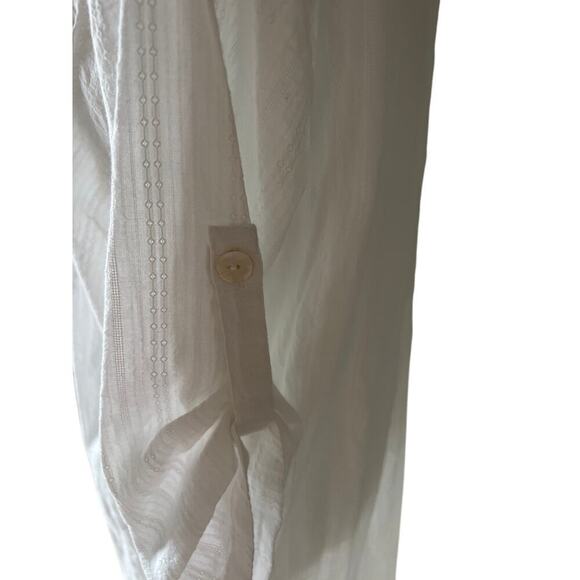 Club Z Collection White button front beach coverup size M - Picture 6 of 11